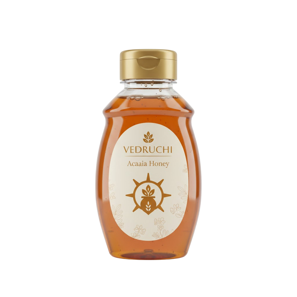 Vedruchi Premium Acacia Honey – 100% Pure, Natural & Raw | Light, Floral & Low-Glycemic Honey