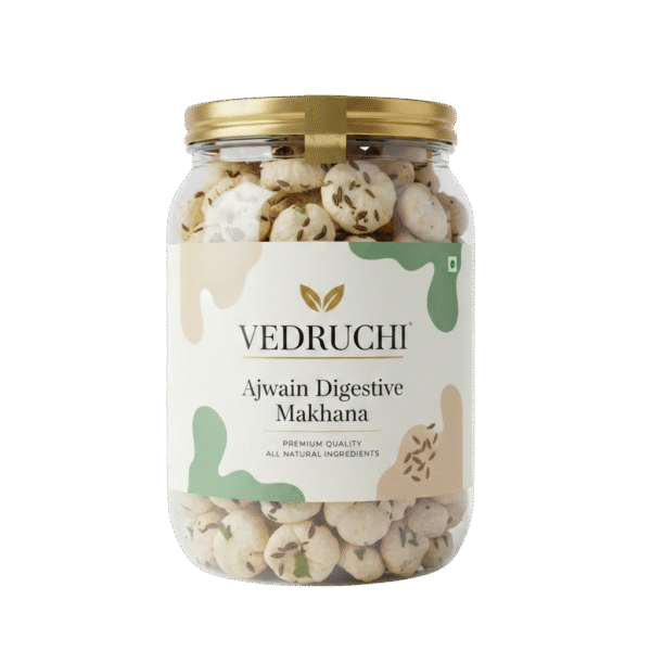 Vedruchi Ajwain Digestive Makhana | Healthy Roasted Foxnuts | Natural Snack for Digestion & Immunity