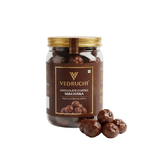 Vedruchi Chocolate Coated Makhana – Premium Roasted Fox Nuts with Rich Chocolate | Healthy Sweet Snack