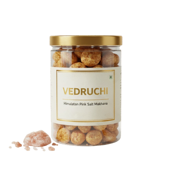 Vedruchi Himalayan Pink Salt Makhana – Premium Roasted Fox Nuts | Healthy Weight-Loss Snack | Gluten-Free | 100% Natural