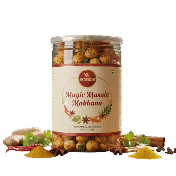 Vedruchi Magic Masala Makhana – Crunchy & Healthy Roasted Fox Nuts Snack