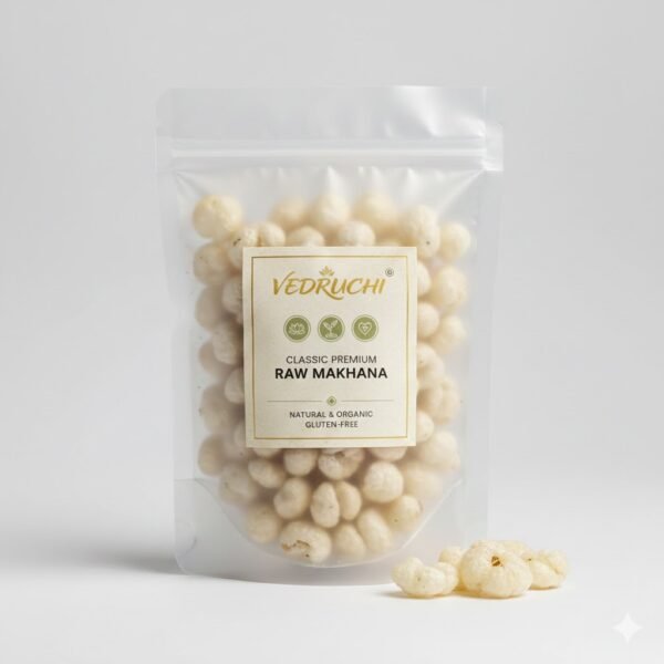 Vedruchi Classic Premium Raw Makhana – 100% Natural | Organic | Gluten-Free | Premium Grade Fox Nuts