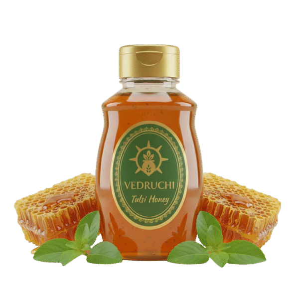 Vedruchi Tulsi Honey – 100% Pure Natural Honey Infused with Holy Basil | Immunity Booster | Ayurvedic Health Support
