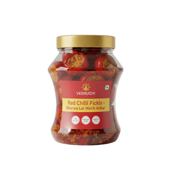 Vedruchi Premium Red Chilli Pickle – Lal Mirch ka Bharwa Achar | Handmade | Spicy & Tangy | 100% Natural